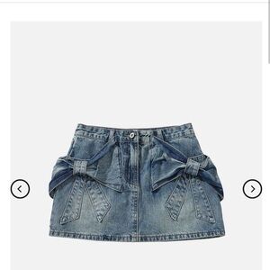 Aelfric Eden bow denim miniskirt NWT